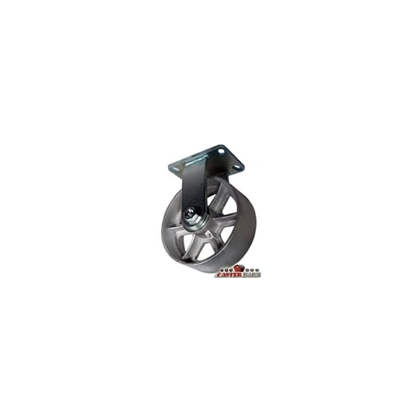 10"x3" Kingpinless Heavy Duty Rigid Caster, Gray Iron Steel Wheel -